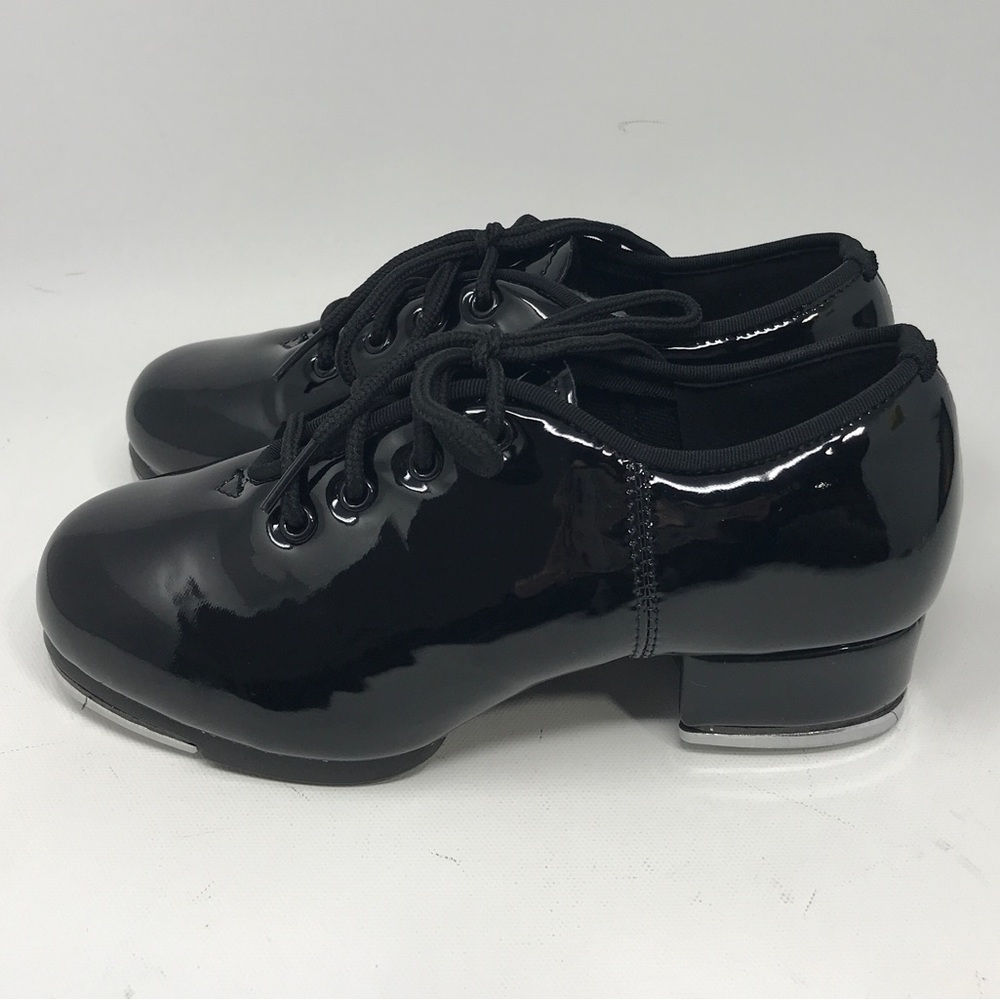 WUIWUIYU Lace Up Tap Dancing Shoes, Unisex Kid's Size 12(B)33 - Black - Picture 4 of 10
